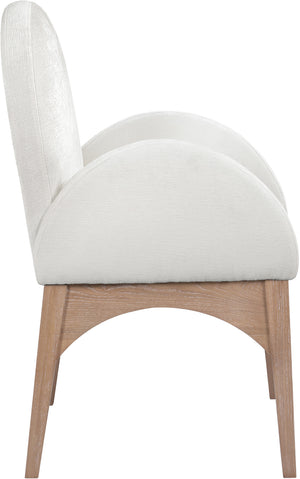 Waldorf Cream Chenille Fabric Dining Chair 377Cream-AC Meridian Furniture