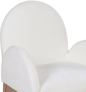 Waldorf Cream Chenille Fabric Dining Chair 377Cream-AC Meridian Furniture