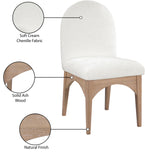 Waldorf Cream Chenille Fabric Dining Chair 377Cream-SC Meridian Furniture