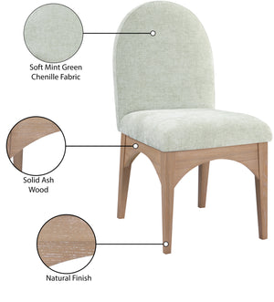 Waldorf Mint Chenille Fabric Dining Chair 377Mint-SC Meridian Furniture