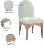 Waldorf Mint Chenille Fabric Dining Chair 377Mint-SC Meridian Furniture