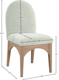 Waldorf Mint Chenille Fabric Dining Chair 377Mint-SC Meridian Furniture