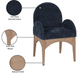 Waldorf Navy Chenille Fabric Dining Chair 377Navy-AC Meridian Furniture