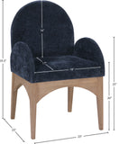 Waldorf Navy Chenille Fabric Dining Chair 377Navy-AC Meridian Furniture