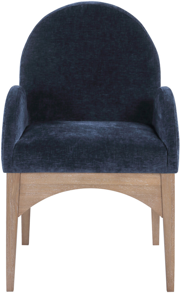 Waldorf Navy Chenille Fabric Dining Chair 377Navy-AC Meridian Furniture