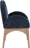 Waldorf Navy Chenille Fabric Dining Chair 377Navy-AC Meridian Furniture