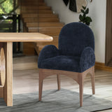 Waldorf Navy Chenille Fabric Dining Chair 377Navy-AC Meridian Furniture