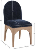 Waldorf Navy Chenille Fabric Dining Chair 377Navy-SC Meridian Furniture