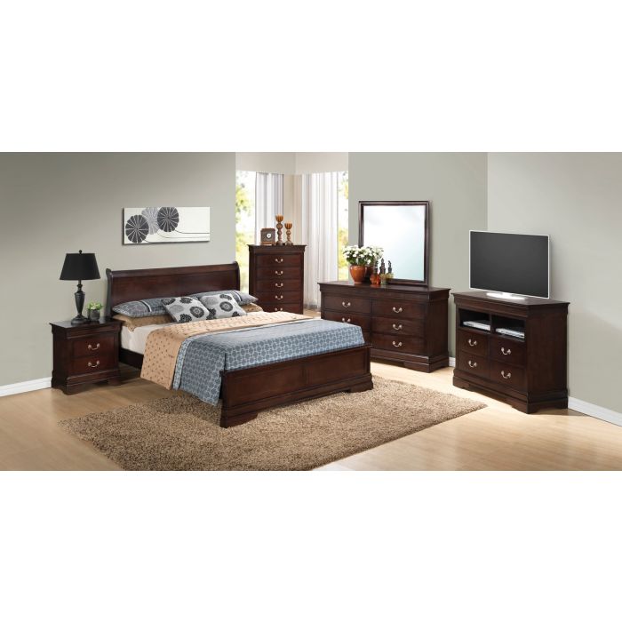 English Elm Charming Traditional Full Bed Frame with Warm Finish, Durable Particle Board Construction, 44"H x 61"W x 84"D Cappuccino 77 L x 6 W x 3 H B078S00330