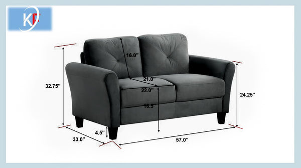 English Elm Couch Luxurious Black Velvet Sectional Set 1+2+3 - Modern Comfort For Stylish Living Spaces! W2121S00011