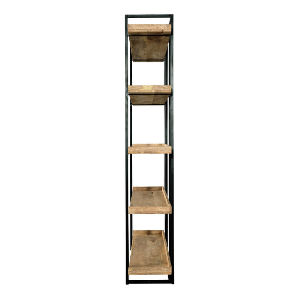 English Elm 68 Industrial 5-Tier Mango Wood & Iron Bookshelf, 75" Tall Open Bookcase for Home Office Decor B2741P320767