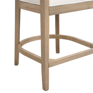 English Elm Christopher Knight Home® - Rubberwood Counter Stool Set of 2 with Upholstered U-Shaped Seats, Cutout Barrel Back, Eco Wood Finish Beige+Natural N771P197028A
