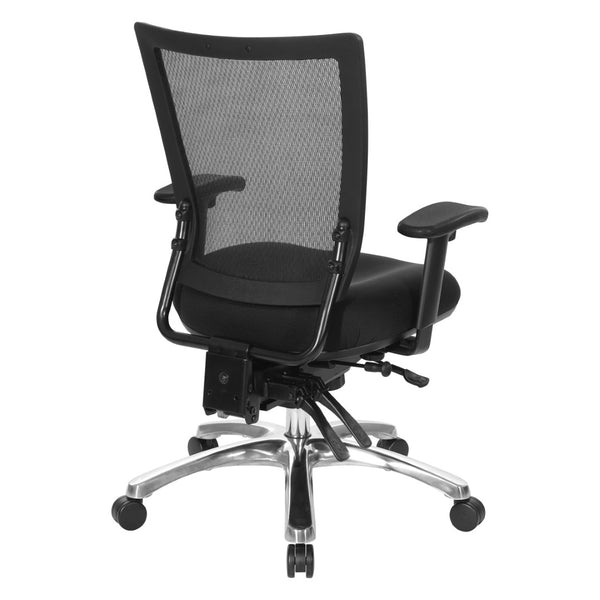 OSP Home Furnishings Soft Frame Ergonomic Task Chair with Progrid Mesh Back and Pu Padded Seat for Home Office 69393-30