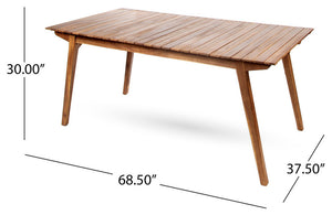 English Elm Christopher Knight Home® - Outdoor 7-Piece Acacia Wood Dining Set With Teak Finish – Perfect For Stylish Alfresco Gatherings N773P198003T6_60388.00