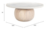 Savona Coffee Table White & Natural 109858 Zuo Modern