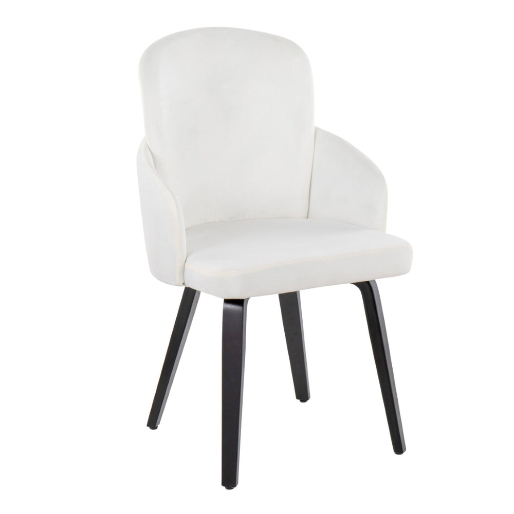 English Elm Contemporary Velvet Dining Chairs with Bentwood Legs and Gold Accents Set of 2 B202S01211