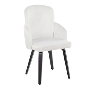 English Elm Contemporary Velvet Dining Chairs with Bentwood Legs and Gold Accents Set of 2 B202S01211