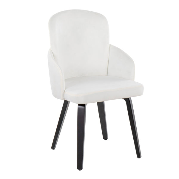 English Elm Contemporary Velvet Dining Chairs with Bentwood Legs and Gold Accents Set of 2 B202S01211