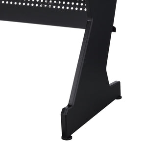 English Elm Bigga Black White Gaming Desk with Monitor Shelf Drawers and Open Storage Bay B2726P442585