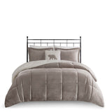 Woolrich Alton Lodge/Cabin Plush to Sherpa Down Alternative Comforter Set WR10-2063 Grey/Ivory