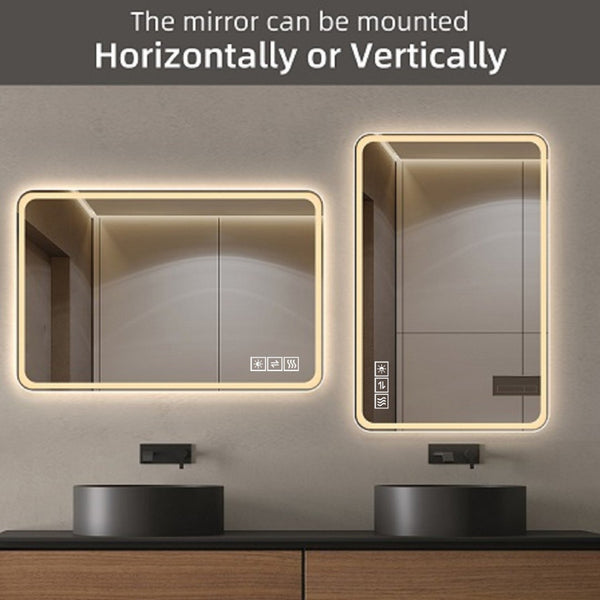 English Elm Bathroom Led Vanity Mirror Frameless Anti-fog Wall Mount Dimmable Spa Design W2071P151973