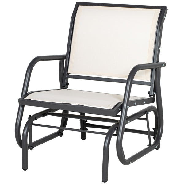 English Elm Outsunny Porch Glider Swing Chair - Durable Steel Frame, Breathable Mesh, Ergonomic Design For Outdoors W2225P249908-GIGA