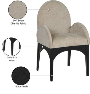 Waldorf Beige Chenille Fabric Dining Chair 378Beige-AC Meridian Furniture