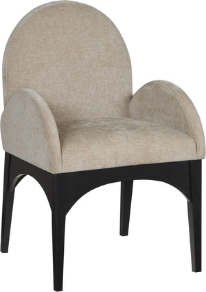 Waldorf Beige Chenille Fabric Dining Chair 378Beige-AC Meridian Furniture