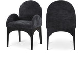 Waldorf Black Chenille Fabric Dining Chair 378Black-AC Meridian Furniture