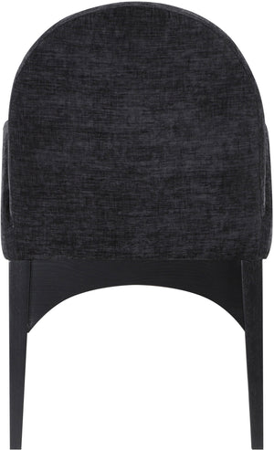 Waldorf Black Chenille Fabric Dining Chair 378Black-AC Meridian Furniture