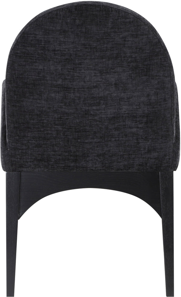Waldorf Black Chenille Fabric Dining Chair 378Black-AC Meridian Furniture
