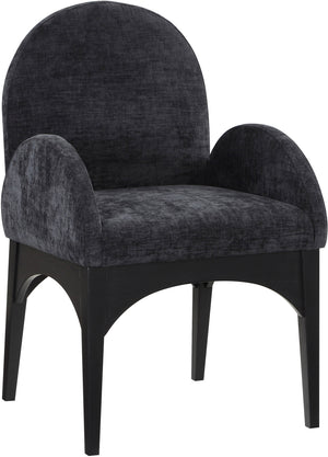 Waldorf Black Chenille Fabric Dining Chair 378Black-AC Meridian Furniture
