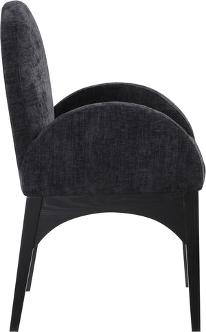 Waldorf Black Chenille Fabric Dining Chair 378Black-AC Meridian Furniture