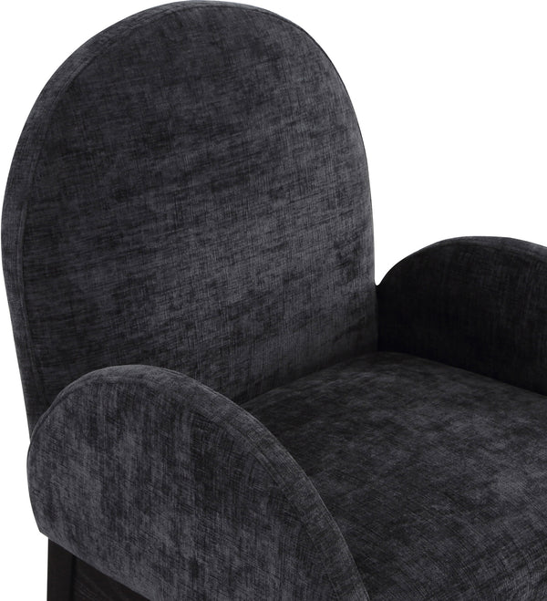 Waldorf Black Chenille Fabric Dining Chair 378Black-AC Meridian Furniture