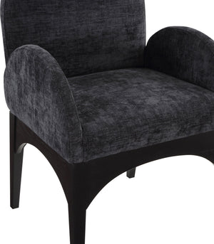 Waldorf Black Chenille Fabric Dining Chair 378Black-AC Meridian Furniture