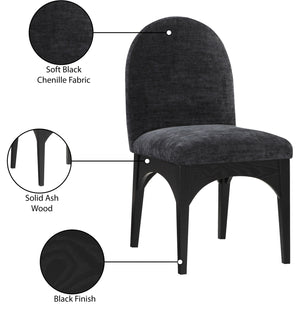 Waldorf Black Chenille Fabric Dining Chair 378Black-SC Meridian Furniture