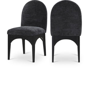 Waldorf Black Chenille Fabric Dining Chair 378Black-SC Meridian Furniture