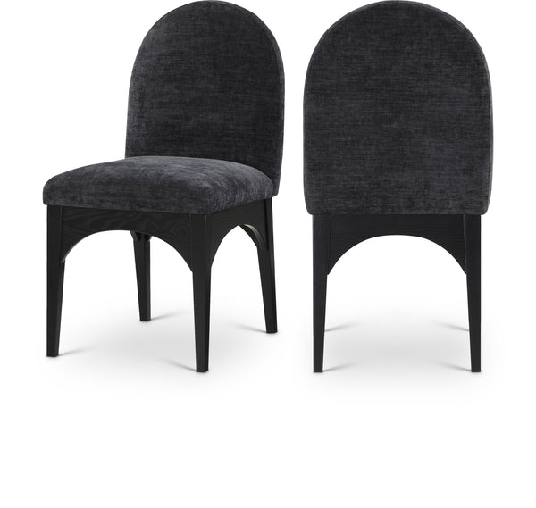 Waldorf Black Chenille Fabric Dining Chair 378Black-SC Meridian Furniture