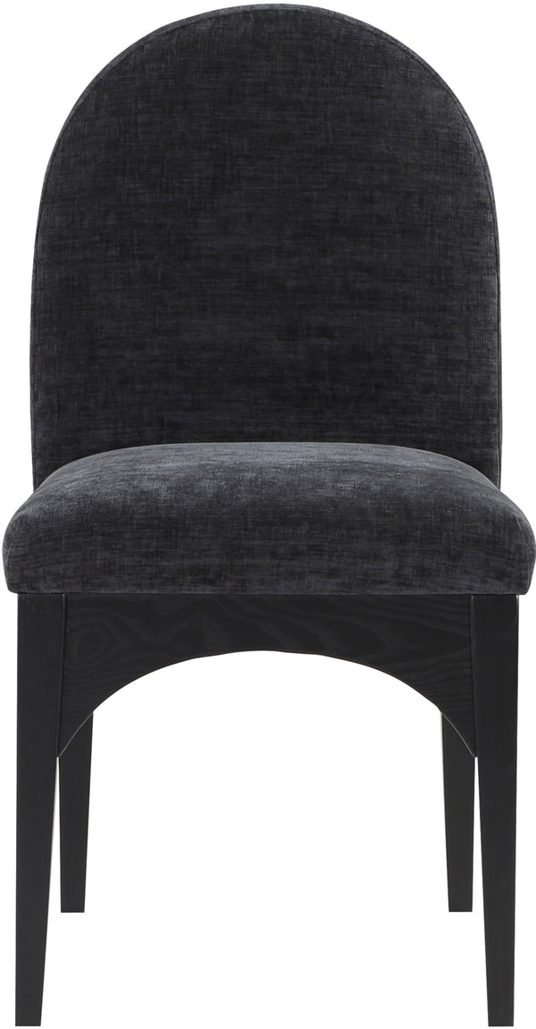 Waldorf Black Chenille Fabric Dining Chair 378Black-SC Meridian Furniture