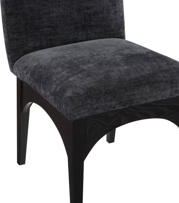 Waldorf Black Chenille Fabric Dining Chair 378Black-SC Meridian Furniture
