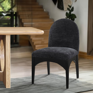 Waldorf Black Chenille Fabric Dining Chair 378Black-SC Meridian Furniture