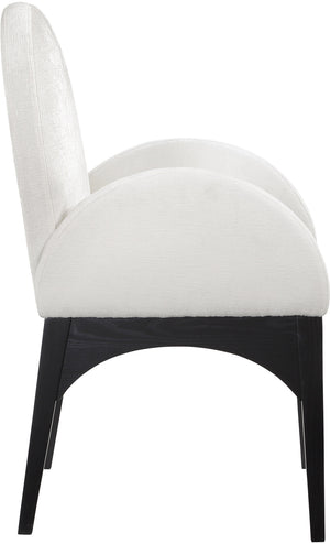 Waldorf Cream Chenille Fabric Dining Chair 378Cream-AC Meridian Furniture