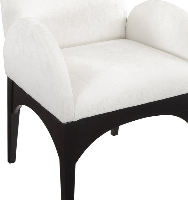 Waldorf Cream Chenille Fabric Dining Chair 378Cream-AC Meridian Furniture