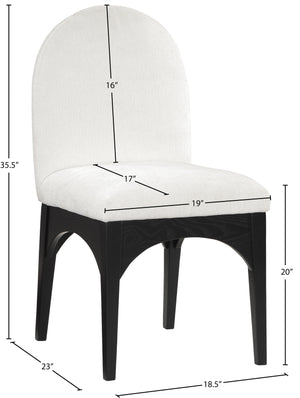Waldorf Cream Chenille Fabric Dining Chair 378Cream-SC Meridian Furniture