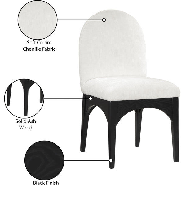 Waldorf Cream Chenille Fabric Dining Chair 378Cream-SC Meridian Furniture