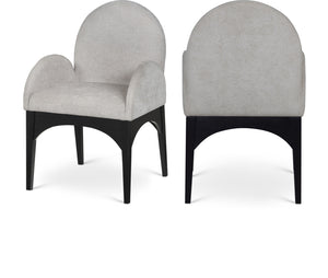 Waldorf Grey Chenille Fabric Dining Chair 378Grey-AC Meridian Furniture