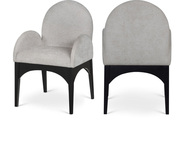 Waldorf Grey Chenille Fabric Dining Chair 378Grey-AC Meridian Furniture
