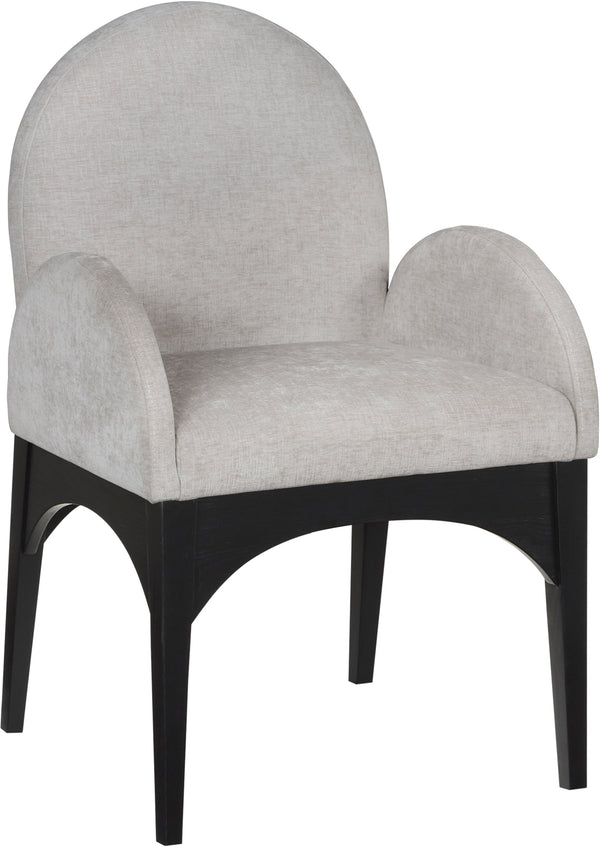 Waldorf Grey Chenille Fabric Dining Chair 378Grey-AC Meridian Furniture