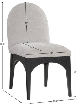 Waldorf Grey Chenille Fabric Dining Chair 378Grey-SC Meridian Furniture