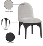 Waldorf Grey Chenille Fabric Dining Chair 378Grey-SC Meridian Furniture
